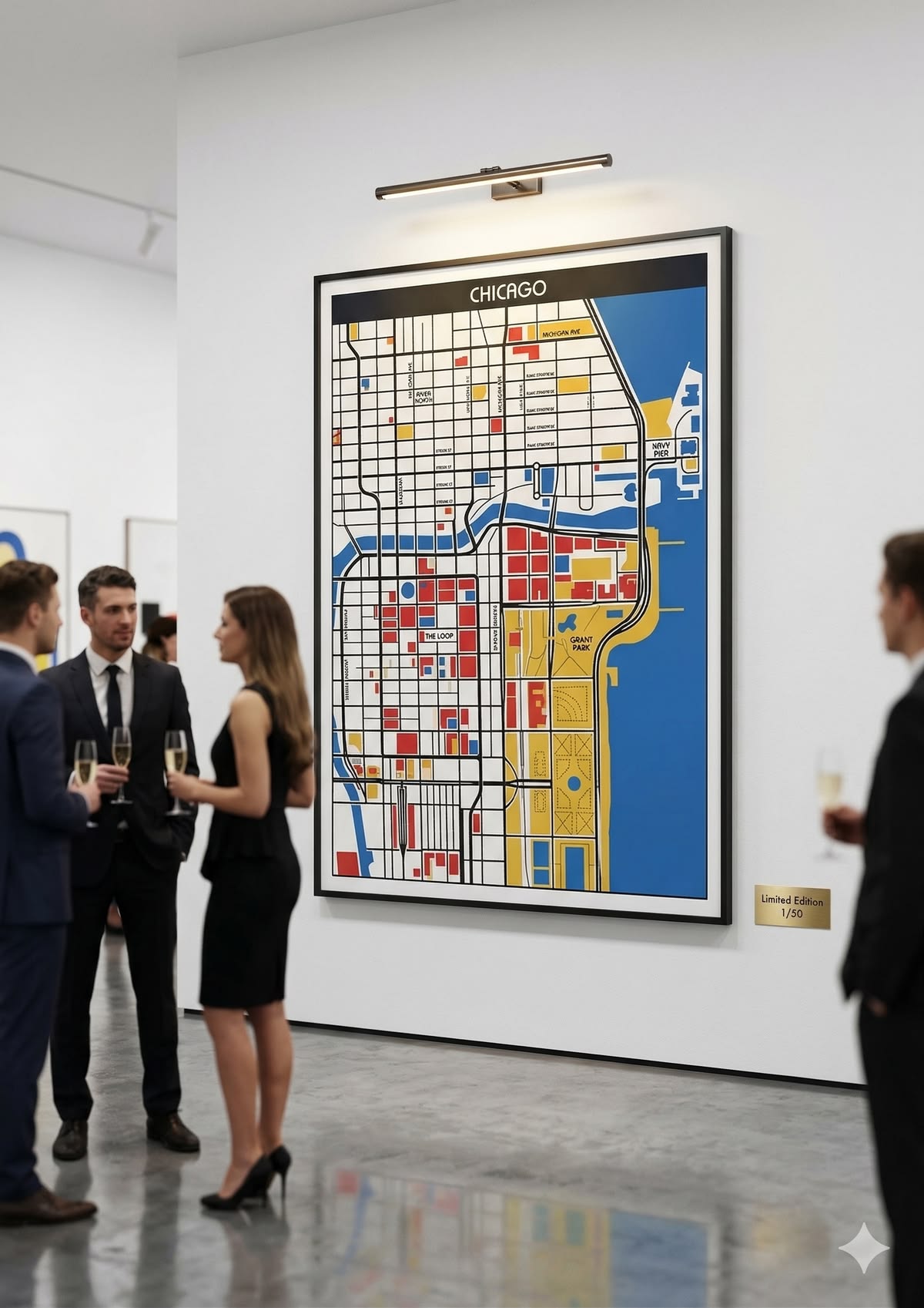 Chicago Bauhaus map in Gallery Opening
