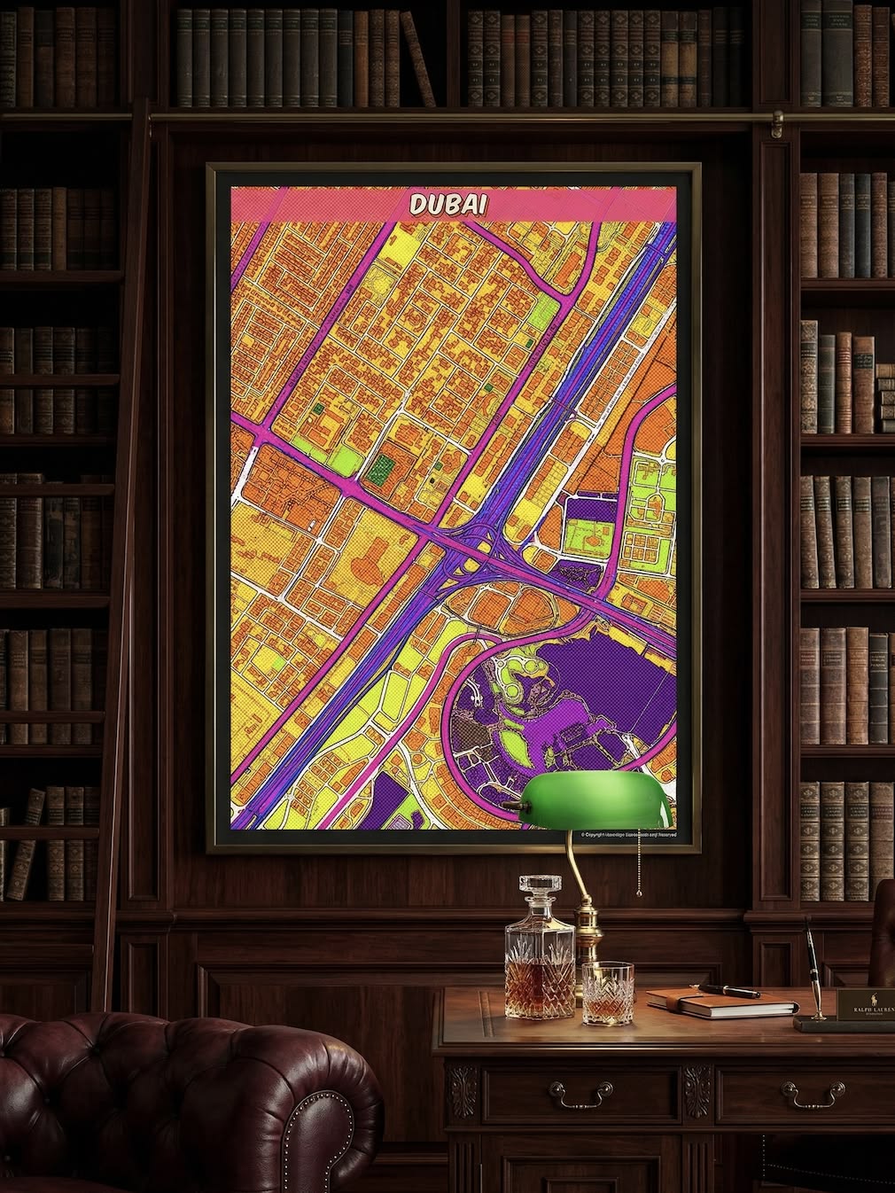 Dubai Pop Art map in Private Study