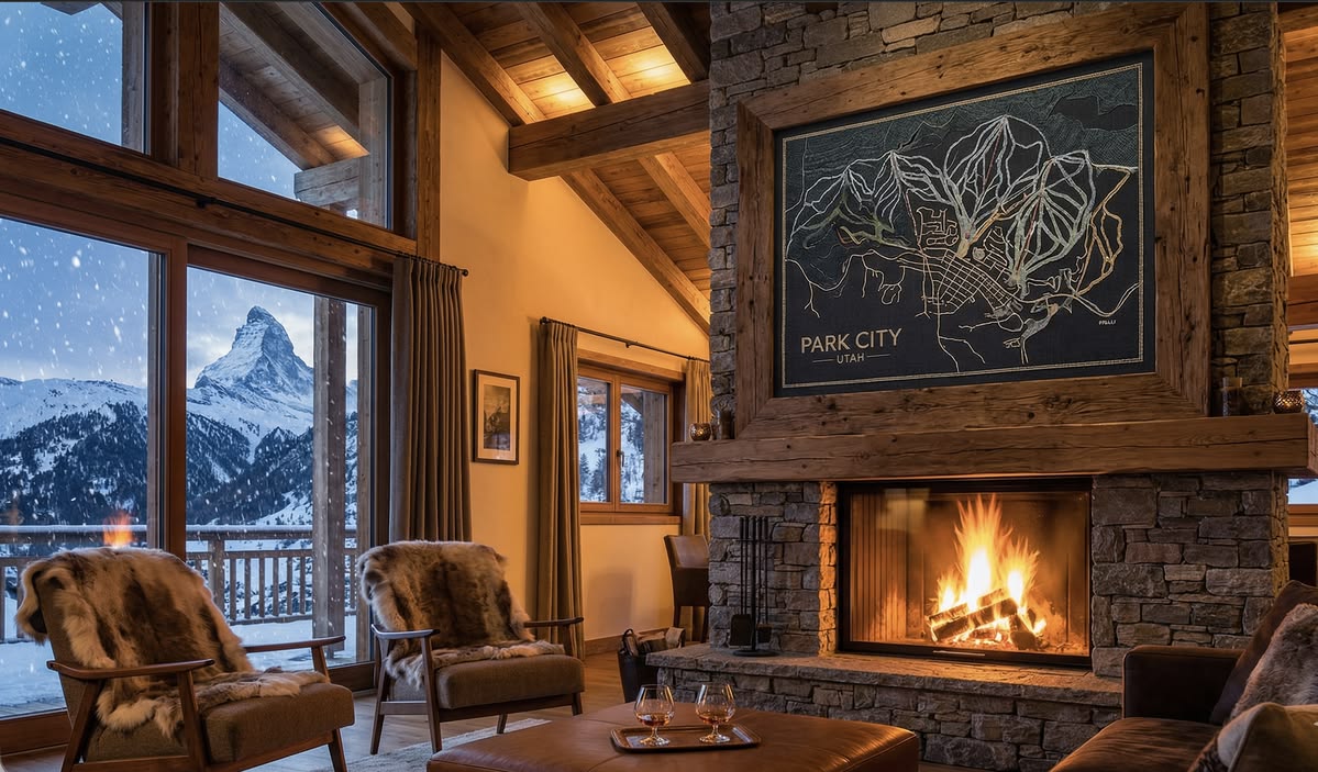 Park City Gold Foil map in Ski Chalet